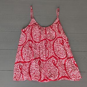 GAP Womens Red/White Floral Sleeveless Tank Top Small S